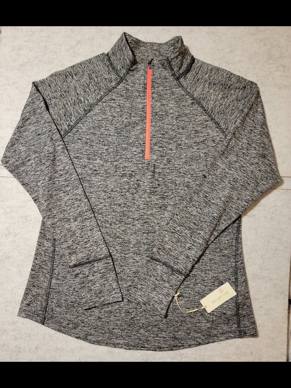 NWT Tangerine Caviar Gray 1/4 Zip Pullover Activewear Top Size XXL